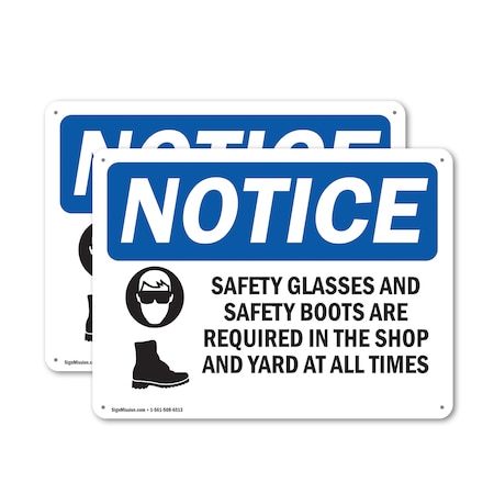 Signmission 10 in Height, 14 in Width, Plastic, Rectangle OS-2PACK-NS-P-1014-L-18161